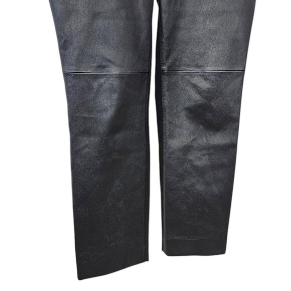 Lafayette 148 Womens Manhattan Pant, Lambskin Front, Stretch Back, Black, Size 8 - Picture 10 of 11